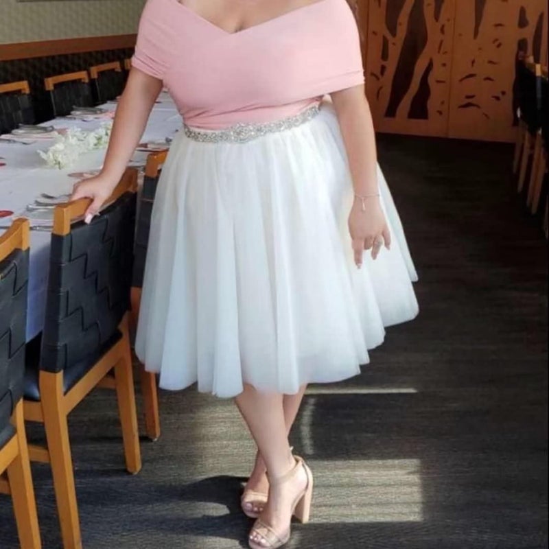 WDPL Wedding Planning Women's A Line Short Knee Length Tutu Tulle Prom Party Skirt X-Large Ivory - Image 5